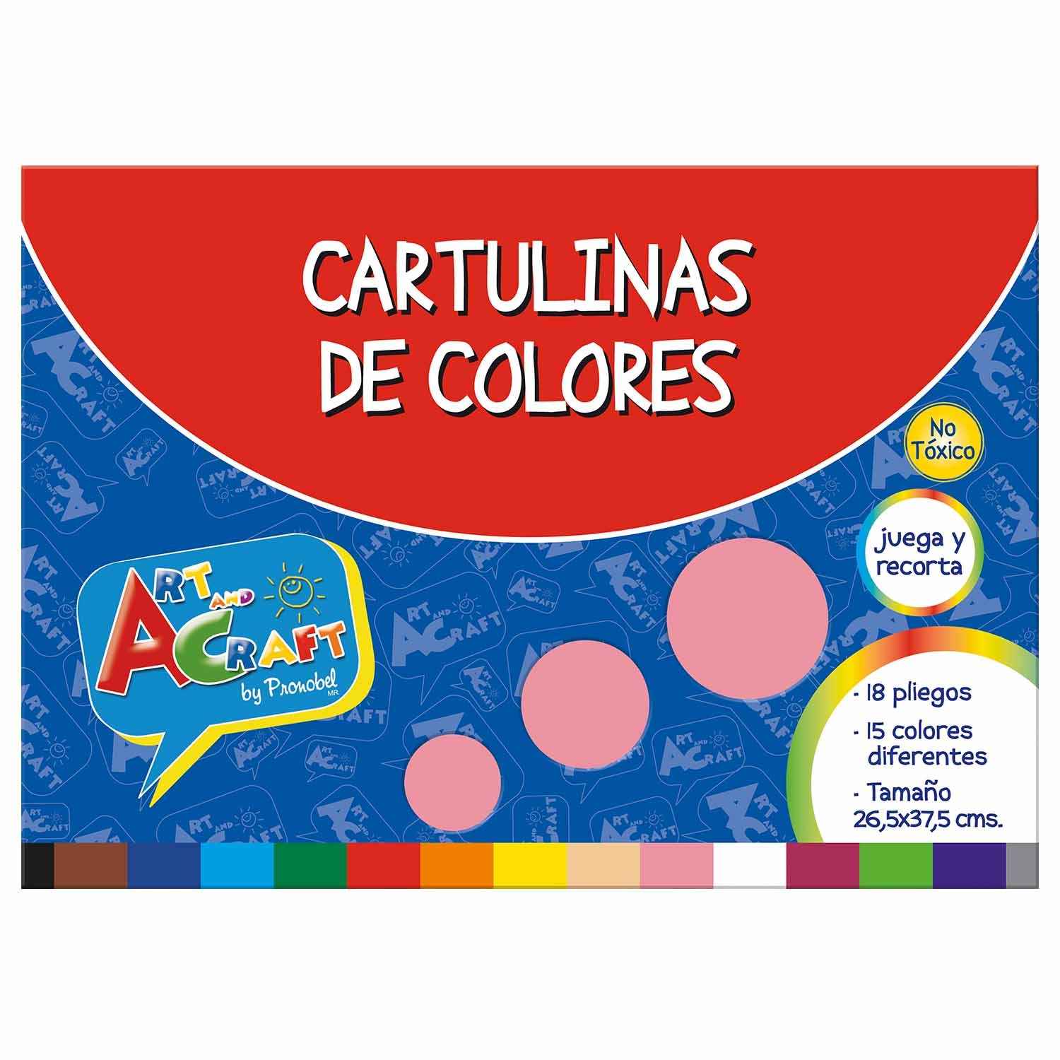 Carpeta Con Papel Cartulina 18 Hojas 20 Colores | Art & Craft